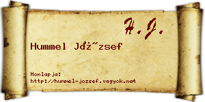 Hummel József névjegykártya