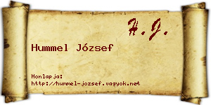 Hummel József névjegykártya